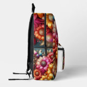 Girly Rainbow Flowers with Glitter Drips Backpack Bedrukte Rugzak (Links)