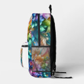 Girly Rainbow Flowers with Glitter Drips Backpack Bedrukte Rugzak (Rechts)