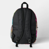 Girly Rainbow Flowers with Glitter Drips Backpack Bedrukte Rugzak (Achterkant)