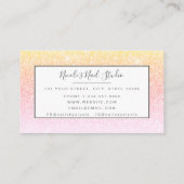 Girly Rainbow Glitter Mani Pedi Nail Studio Visitekaartje (Achterkant)