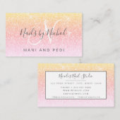 Girly Rainbow Glitter Mani Pedi Nail Studio Visitekaartje (Voorkant / Achterkant)