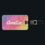 Girly Rainbow Glitter Monogram Name Bagagelabel<br><div class="desc">Voeg een splash of color toe aan uw bagagelabel. Personaliseer met jouw naam,  monogram,  initiaal of tekst. U kunt tekstkleur en doopvontstijl veranderen gebruikend het aanpassen verdere optie. De details van het glitterontwerp worden gesimuleerd in het kunstwerk. Bij de vervaardiging van dit product wordt geen effectief glitter gebruikt.</div>