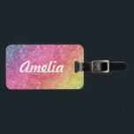 Girly Rainbow Glitter Monogram Name Bagagelabel<br><div class="desc">Voeg een splash of color toe aan uw bagagelabel. Personaliseer met jouw naam,  monogram,  initiaal of tekst. U kunt tekstkleur en doopvontstijl veranderen gebruikend het aanpassen verdere optie. De details van het glitterontwerp worden gesimuleerd in het kunstwerk. Bij de vervaardiging van dit product wordt geen effectief glitter gebruikt.</div>