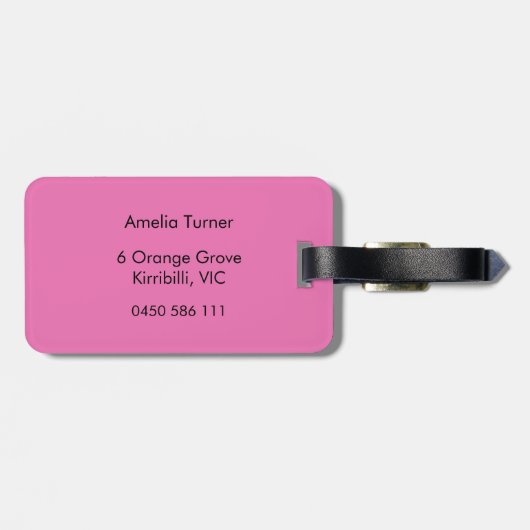 Girly Rainbow Glitter Monogram Name Bagagelabel (Achterkant horizontaal)