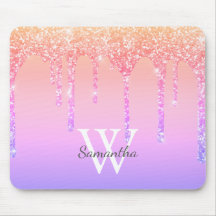 Girly Rainbow Glitter Sparkle Dripmonogram