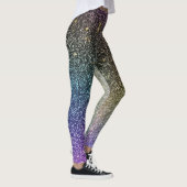 Girly Rainbow Gold Glitter Ombre Galaxy Socks Leggings (Rechts)