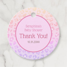 Girly Rainbow Leopard Baby shower Bedankt Bedankjes Labels