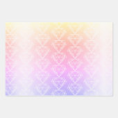 Girly Rainbow Ombre Diamond Silhouette Pattern Inpakpapier Vel (Voorkant)