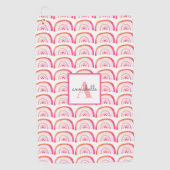 Girly Rainbow Pattern Golfhanddoek (Voorkant)