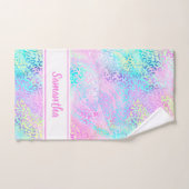 Girly Rainbow Shimmer Leopard print, persoonlijk Bad Handdoek (Handdoek)
