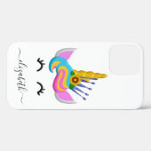 Girly Rainbow Unicorn Voeg naam toe Case-Mate iPhone Case (Achterkant (horizontaal))