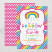 Girly Rainbow Verjaardagsfeestje Kleurrijke Regenb Kaart (Voorkant / Achterkant)