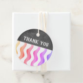 Girly Rainbow Waves Chalkboard Birthday Dank je Bedankjes Labels (In situ)