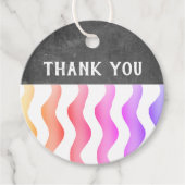 Girly Rainbow Waves Chalkboard Birthday Dank je Bedankjes Labels (Voorkant)
