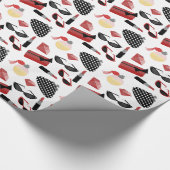 Girly Red Accessoires Wrapping Paper Cadeaupapier (Hoek)