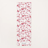 Girly Red Butterflies Aangepaste naam Yogamat (Voorkant)