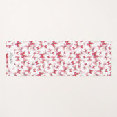 Girly Red Butterflies Aangepaste naam Yogamat (Voorkant (horizontaal))