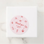 Girly Red Coquette Galentine's Party Bedankjes Labels (In situ)