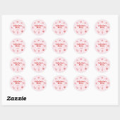 Girly Red Coquette Galentine's Party Ronde Sticker (Vel)