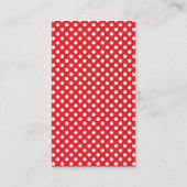 Girly Red en White Polka Dots Visitekaartje (Achterkant)