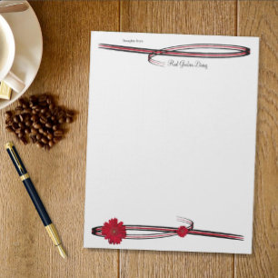 Girly Red Gerber Daisy Photos Flourish Borders Notitieblok