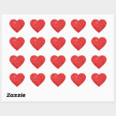 Girly Red Glitter Hart Sticker (Vel)