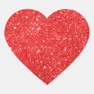 Girly Red Glitter Hart Sticker