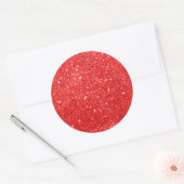 Girly Red Glitter Ronde Sticker (Envelop)