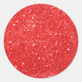 Girly Red Glitter Ronde Sticker