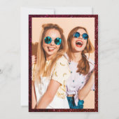 Girly red glitter script chic Sweet 16 Kaart (Achterkant)