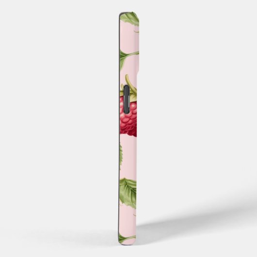 Girly Red, Pastel Pink en Gold Raspberry Fruit Case-Mate iPhone Case (Achterkant / Rechts)