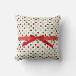 Girly Red Polka Dot Holiday Pattern Sierkussen