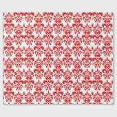 Girly Red White  Damask Pattern 2 Cadeaupapier (Vlak)