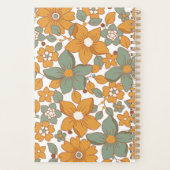 Girly Retro Bloemenschool groen Planner (Achterkant)