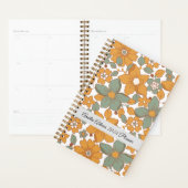 Girly Retro Bloemenschool groen Planner (Display)