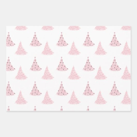 Girly Retro Chic Pink kerst Inpakpapier Vel (Voorkant 2)