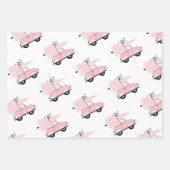 Girly Retro Chic Pink kerst Inpakpapier Vel (Voorkant)