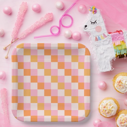 Girly Retro Herfst Party Borden Papieren Bordje (Feest)