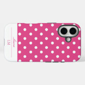 Girly Retro Pink Polka Dot Case-Mate iPhone Case (Achterkant (horizontaal))