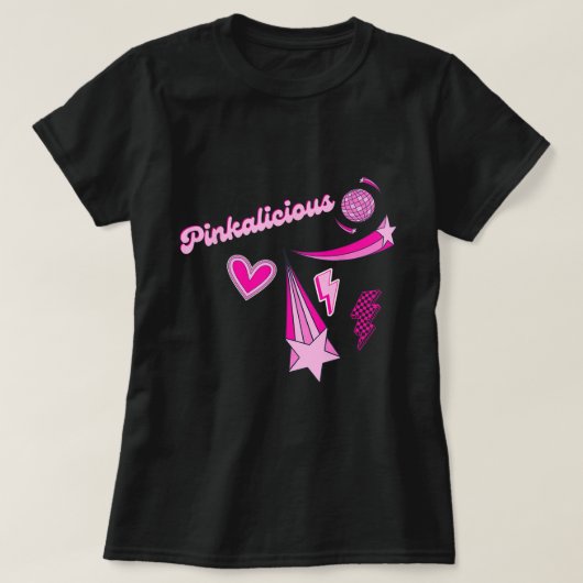 Girly Retro Pink Power Shirt (Design voorkant)