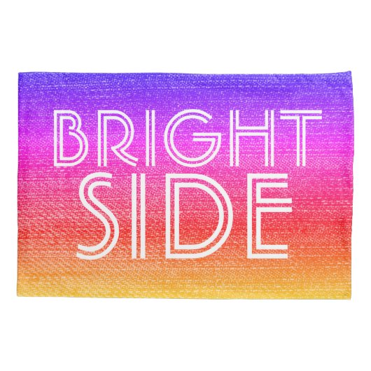 Girly Retro Rainbow Bright Side Happy Kussensloop (Achterkant)