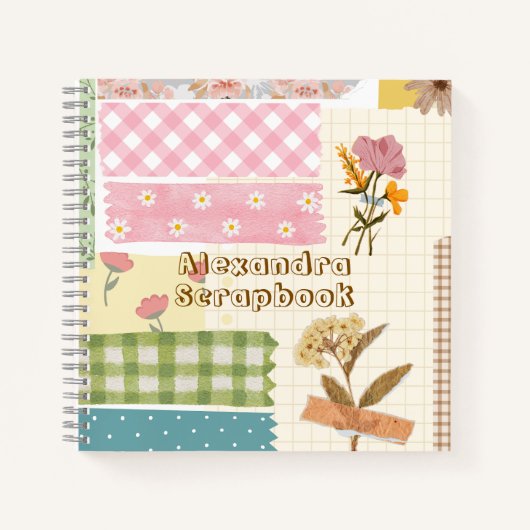 Girly retro stijl plakboek papier achtergrond scha notitieboek (Voorkant)