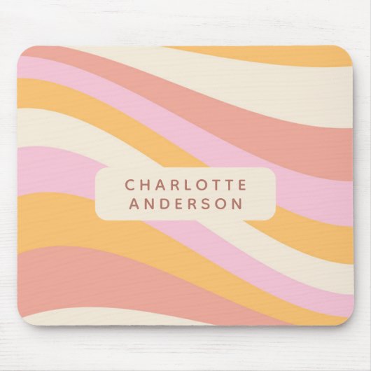 Girly Retro  Wave Abstract Trendy Feminine Muismat (Voorkant)