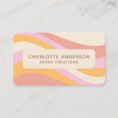 Girly Retro Wave Abstract Trendy Feminine Visitekaartje (Voorkant)