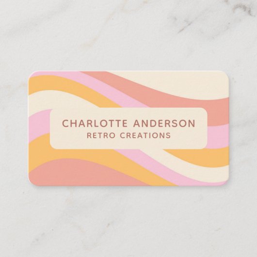 Girly Retro  Wave Abstract Trendy Feminine Visitekaartje (Voorkant)