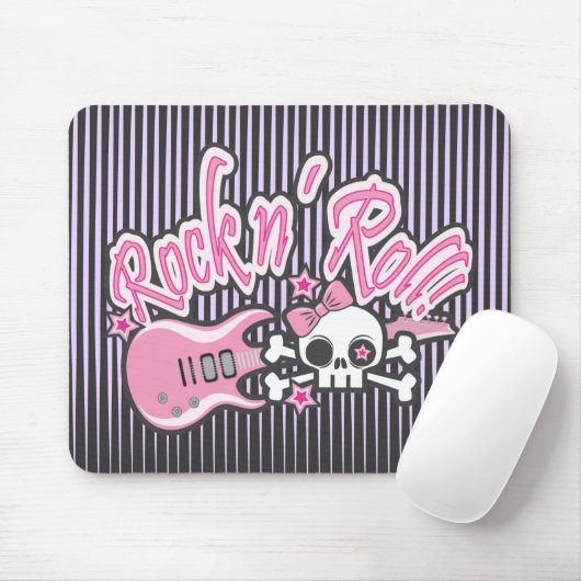 Girly Rock n'Roll Skull Muismat (Met muis)