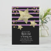 Girly Rockstar Guitar Faux Gold Star Kaart (Staand voorkant)