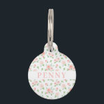 Girly Romantisch Roze Rose Huisdierpenning<br><div class="desc">Gepersonaliseerde roze roze roze roze label met contactgegevens op de achterkant. Bezoek onze winkel om een bijpassende kraag en een bijpassende as te uitzichten.</div>