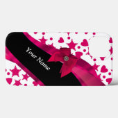  girly rood en wit patroon monogram Case-Mate iPhone case (Achterkant (horizontaal))