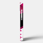  girly rood en wit patroon monogram Case-Mate iPhone case (Achterkant / Links)